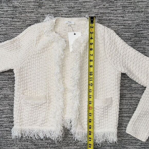 NWT A.L.C. April Fringe Open-Front Cardigan Cream Small - Picture 8 of 13